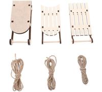 Gadpiparty Unfinished Blank Sleigh Ornament 12pcs Wooden Santa Sled Sleigh Pendants with Rope Xmas Tree Hanging Decoration for Xmas Party Favors
