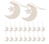 Gadpiparty Unfinished Hollow Wood 40pcs Wooden with and Star Moon Cutouts Design Natural Slices for Crafts for Nursery Room and Shower Home Decor