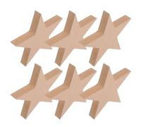 Gadpiparty Unfinished Wood Stars Khaki Colour with Threading Feature 6pcs MDF Material for Crafts Suitable for Party Decorations and Craft Projects