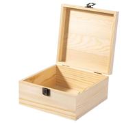 Gadpiparty Unfinished Wooden Storage Box with Lock Decorative Organizer for Jewelry Cosmetics and Small Items Desktop Holder with Hinged Cover