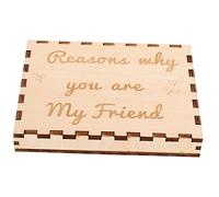 Gadpiparty Unique Friendship Wooden Gift Box Set with Inspirational Quotes Lightweight Portable Decorative Storage for Festival Presents for Friends Home Office Travel Use