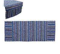 Gadpiparty Universal Washer Dryer Dustproof Cover 55x130cm, Blue Triangle Cotton Linen Appliance Protector for Front Load Washing Machine and Freezer, Household Machine Cover