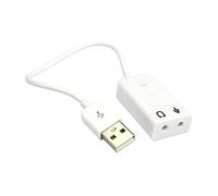Gadpiparty Usb 2.0 7.1 Channel Sound Card with Cable Line for Notebook and Laptop, External Mini Sound Card Adapter, White, Plug and Play Audio Converter for Headset and Speaker
