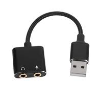 Gadpiparty Usb Audio Adapter with High-fidelity Sound External Sound Card Converter for Headphones and Microphones Compatible with Pc Laptop and Mobile Devices