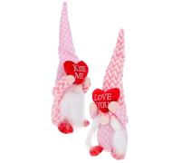 Gadpiparty Valentine’s Day Gnome Doll Decor Set, 2Pcs Faceless Love Heart Plush Figurines for Wedding Location and Party Scene Decoration