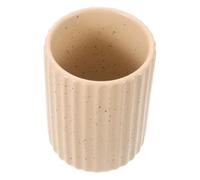 Gadpiparty Vintage Ceramic Coffee Mug with Fluted Vertical Stripe, Khaki Colour, Glossy Appearance, Handcrafted Retro Design, for Coffee Bar Counter or Kitchen Use