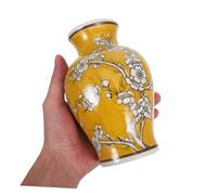 Gadpiparty Vintage Chinoiserie Ceramic Vase Tall Retro Porcelain Flower Bottle for Centerpiece Side Table Bookshelf Decor with Classic Oriental Floral Design