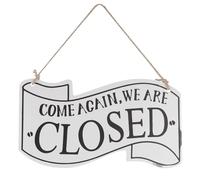 Gadpiparty Vintage Double-Sided Wood Door Sign Open and Close Hanging Plaque White for Cafe Shop Business Entrance Decoration