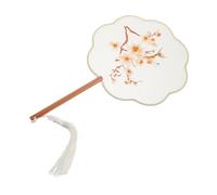 Gadpiparty Vintage Embroidered Round Fan with Tassel for Women Handheld Traditional Chinese Style Dance Prop Wedding Performance Accessory Classic Heritage Craft