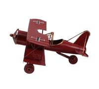 Gadpiparty Vintage Retro Iron Biplane Model Durable Airplane Desktop Decoration for Home Office Room Classic Metal Aviation Ornament with Timeless Vintage Style and Educational Value