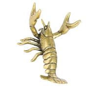 Gadpiparty Vintage-style Solid Copper Lobster Desktop Ornament Pen Holder Durability, Quirky Office Lobster Decor Collectible Brass Craft Ornament for Home Or Office
