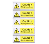 Gadpiparty Wall Alert Sign Waterproof Pp Material Safety Stickers 5pcs with Easy Application Caution Watch Your for and