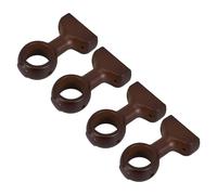Gadpiparty Wall-Mounted Wooden Curtain Rod Brackets 4Pcs Single Hole Support for 35Mm Rods, Dark Coffee Finish, Roman Pole Holders for Living Room and Bedroom Windows