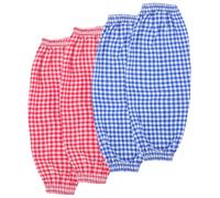 Gadpiparty Waterproof Arm Sleeves for Kitchen Cleaning - Elastic Plaid Oversleeves with Oilproof Coating Washable Protective Lower Arm Covers for Cooking and Housekeeping