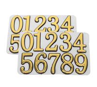 Gadpiparty Waterproof Gold Number Stickers 2 Sets Adhesive 0-9 for Outdoor House Address Mailbox Door Trash Can