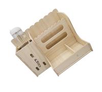 Gadpiparty Wear-resistant Wooden Rabbit Feeder with Water Bottle Multi-functional Hay Rack and Feeding Bowl for Guinea Pigs Chinchillas and Small Pets Stable Natural Wood Design for Daily Use