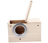 Gadpiparty Windproof Wooden Nesting Box for Small Parrots and Finches Portable Bird House for Outdoor Garden Balcony Courtyard Safe Breeding Shelter for Cockatiel Lovebirds Canary Peony