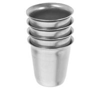 Gadpiparty Wine Chalice Goblets Silver 4pcs Stainless Steel Stable Base and Elegant Design Flatbottom Metal Cups Reducing Risk of Spills for Religious Ceremonies and Formal Events