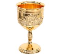 Gadpiparty Wine Goblet Household Multi-Function Liquor Cup Zinc Alloy with Golden Finish Vintage Style Decorative and Easy to Clean, for Day to Day Meal or Bar Use