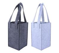 Gadpiparty Wine Specially Reinforced Pouch 2pcs Navy Storage Bottle Felt with Handle Design Portable Wine Tote Bag Handy Part for Bottles for Visiting and Parties