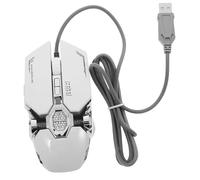 Gadpiparty Wired Silver Gaming Mouse with Skin-like Layer and Upgraded Key Layout, Plastic Classic Style Computer Mouse for Playing Computer Games on Laptop and Desktop