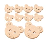 Gadpiparty Wooden Bear Buttons and Versatile Use 100pcs for Crafts Unfinished Beige Wood Material with Cute Cartoon Bear Design, Easy to Grasp and Sewing Supplies for Parent Interactions