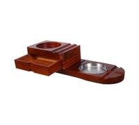 Gadpiparty Wooden Cigar Ashtray with Drawer Storage and Cigar Cutter Whiskey Tray Coaster for Men Portable Desktop and Outdoor Use Natural Acacia Wood Design
