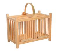 Gadpiparty Wooden Frame Small Animal Pet Cage Vintage Decorative Hamster Nesting Cage Outdoor Carrier Handle for Cricket Insect Transport