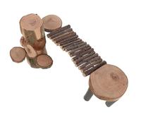 Gadpiparty Wooden Hamster Climbing Ladder with Hideout Cave and Platform, Natural Wood Small Animal Staircase for Gerbils, Chinchillas, Rats - Pet Activity Playground Accessory