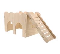 Gadpiparty Wooden Hamster Hideout Castle with Ladder for Rat Habitat | Lavender Finish, Scalloped Edge Platform, Easy Assembly for DIY Enclosure Layouts