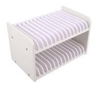 Gadpiparty Wooden Multi-layer Phone Storage Device with Multi-compartment Design, Robust Construction Cellphone Organizer for Office and Self-discipline Scenarios