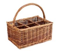 Gadsby 6 Bottle Double Steamed Wicker Bottle Carrier Picnic Bottle Basket
