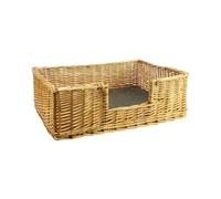 Gadsby Medium Wicker Dog Bed with Cushion - Pet Basket for Dogs, Comfortable and Durable, Eco-Friendly Materials, Easy to Clean (Rectangular, 51 x 68 x 22 cm)