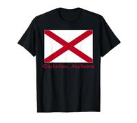 Gadsden, Alabama Flag, USA Souvenir Value Graphic T-Shirt, Men, Black, S