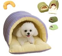 Gadvera Cozy Cave Pet Retreat, Cozy Monster Cat Bed for Indoor Cats, Warm Cat Bed for Winter with Removable & Washable Cushioned, Semi Enclosed Design, Create a Comfort, Safe Space (PURPLE,S)