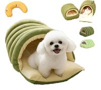 Gadvera Cozy Cave Pet Retreat, Cozy Monster Cat Bed for Indoor Cats, Warm Cat Bed for Winter with Removable & Washable Cushioned, Semi Enclosed Design, Create a Comfort, Safe Space (GREEN,S)