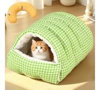Gadvera Cozy Cave Pet Retreat, Cozy Monster Cat Bed for Indoor Cats, Warm Cat Bed for Winter with Removable & Washable Cushioned, Semi Enclosed Design, Create a Comfort, Safe Space (GREEN-2,M)