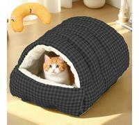 Gadvera Cozy Cave Pet Retreat, Cozy Monster Cat Bed for Indoor Cats, Warm Cat Bed for Winter with Removable & Washable Cushioned, Semi Enclosed Design, Create a Comfort, Safe Space (BLACK-2,S)