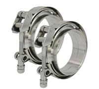 GaeaAuto 2 X 3.5 inch Quick Release V Band Clamp with Male Female Flanges 304 Stainless Steel for Exhaust Downpipes, 2 Pack