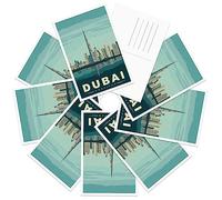 gaeaverse Burj Khalifa Dubai Landscape Postcards Vintage Postcards 9pc/Set World Cities Greeting Cards for Business World Travel Landscape Postcard Decor Gift