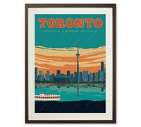 gaeaverse Canada Toronto City Landscape Paintings Vintage Travel Poster Retro Wall Stickers Art Print Painting Home Decoration (30x40cm)