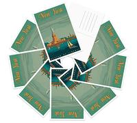 gaeaverse New York City New York Landscape Postcards Vintage Postcards 9pc/Set World Cities Greeting Cards for Business World Travel Landscape Postcard Decor Gift