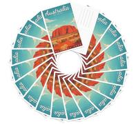 gaeaverse Vintage Uluru Australia Travel Postcards - 20pc/set Kata Tjuta National Park Landmarks, Vintage Postcard from Around the World Postcard for Mailing Decor Gift for Travel Lover
