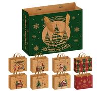 GAEEP Christmas Paper Gift Bags Extra Large 50x40x20cm, 9 Pcs Gift Kraft Bags for Presents Set, Recycled Xmas Christmas Tote Bag With Handles, Wrapping Party Bag Multipack for Kids With 9 Designs