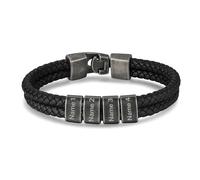 Gaehsmide Personalized Bracelets for Men Custom Mens Bracelet with 1-4 Names Men's Leather Bracelet Gifts for Men Dad Husband Grandpa Birthday Fathers Day Christmas, One Size, braided rope, no