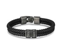 Gaehsmide Personalized Bracelets for Men Custom Mens Bracelet with 1-4 Names Men's Leather Bracelet Gifts for Men Dad Husband Grandpa Birthday Fathers Day Christmas, One Size, braided rope, no