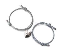 Gaehsmide Personalized Couples Matching Bracelets for Couples Gifts Custom Initial BF GF Bracelets Relationship Connecting Friendship Bracelets Birthday Chirstmas Valentines Gifts for Him Her, One