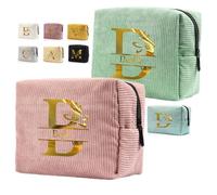 Gaehsmide Personalized Makeup Bag Travel Cosmetic Bag with Initial Name Custom Make Up Bags for Women Travel Toiletry Makeup Organizer Skincare Bag Gift for Mom Women, 9 Color, Makeup Bag