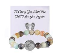Gaehsmide Personalized Photo Bracelet for Women & Men - Custom Name Memorial Gift for Loss of Loved One, 7.09", no gemstone