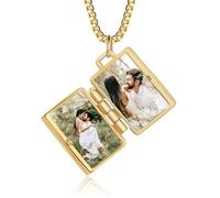Gaehsmide Personalized Womens Necklace with Picture Inside Custom 1-6 Picture Necklace for Women Memory Photo Necklace Birthday Christmas Gifts for Women, Stainless Steel, No Gemstone